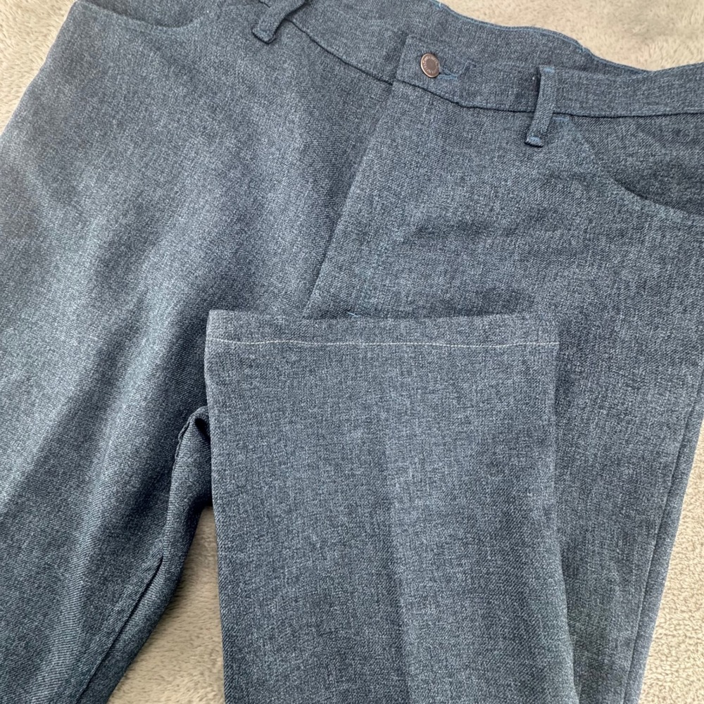 Wrangler Dress Jeans Mens 40x30 Blue Gray Good Heathered Western 82HU Polyester